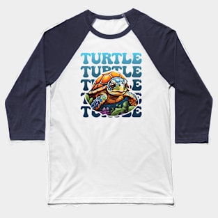 Sea Turtle Save Our Seas Baseball T-Shirt